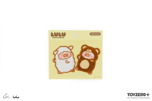 LuLu the Piggy Sheep & Bear - 5 x 5 cm Fluffy Sticker