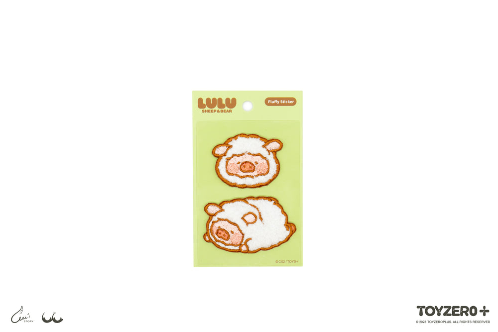 LuLu the Piggy Sheep & Bear - 5 x 5 cm Fluffy Sticker