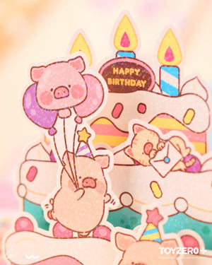 LuLu the Piggy Birthday - Birthday Card (B)