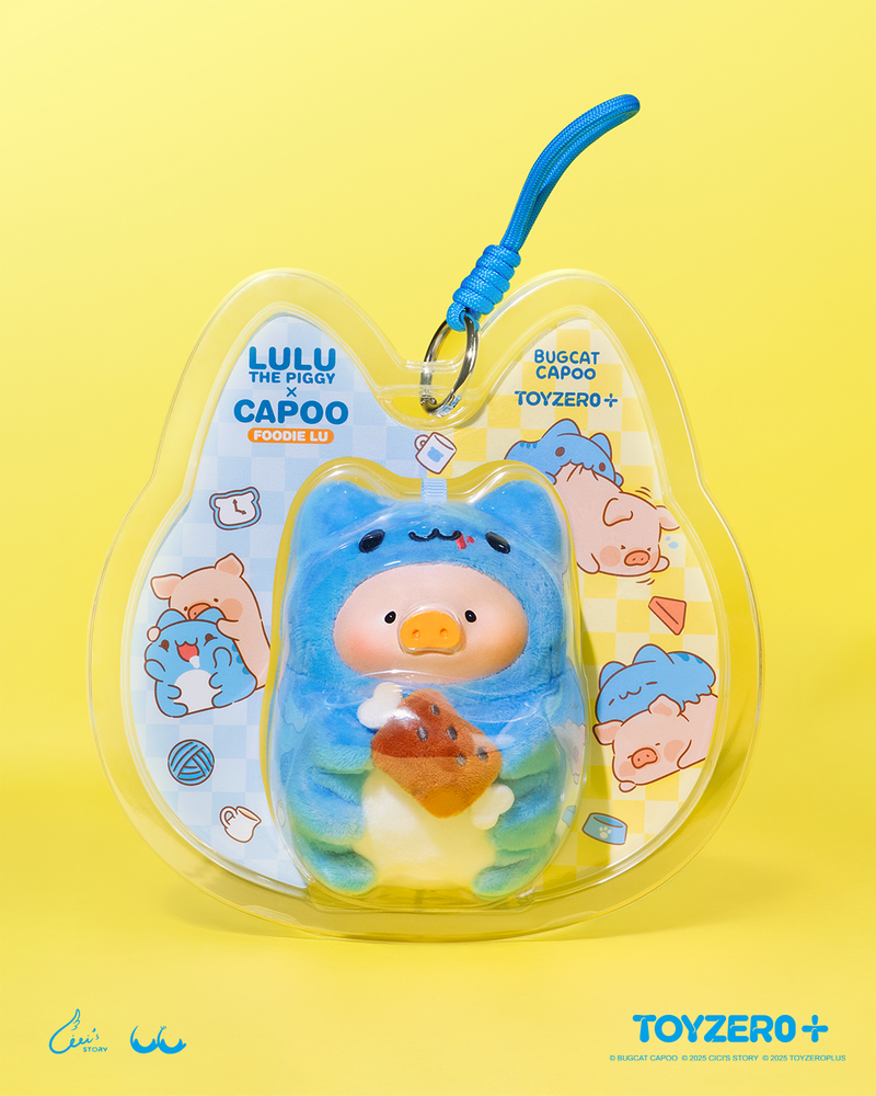 LuLu the Piggy x Capoo - Foodie Lu PVC Face Plush Keychain