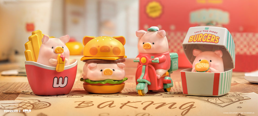 lulu the piggy フィギュア バーガー ルルのバーガー貯金箱ハンバーガーフィギュア脂肪豚サンドイッチ