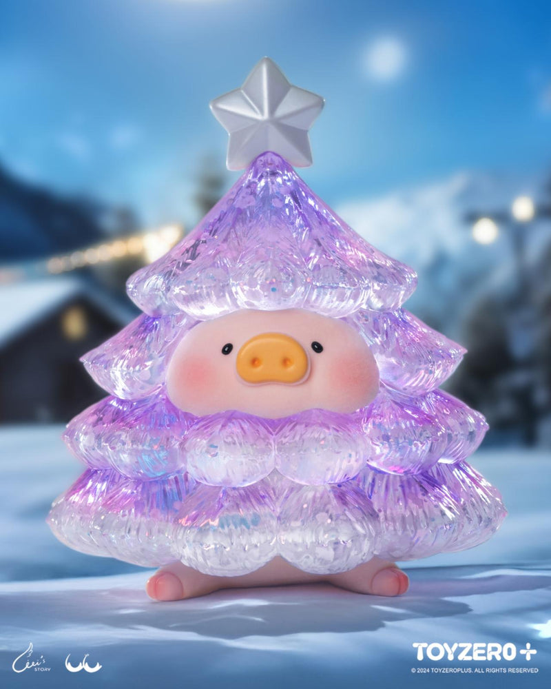 lavender and silver christmas tree LuLu the Piggy