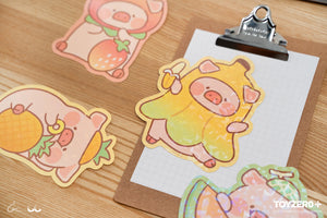 LuLu the Piggy Fruit - Bling Bling Postcard