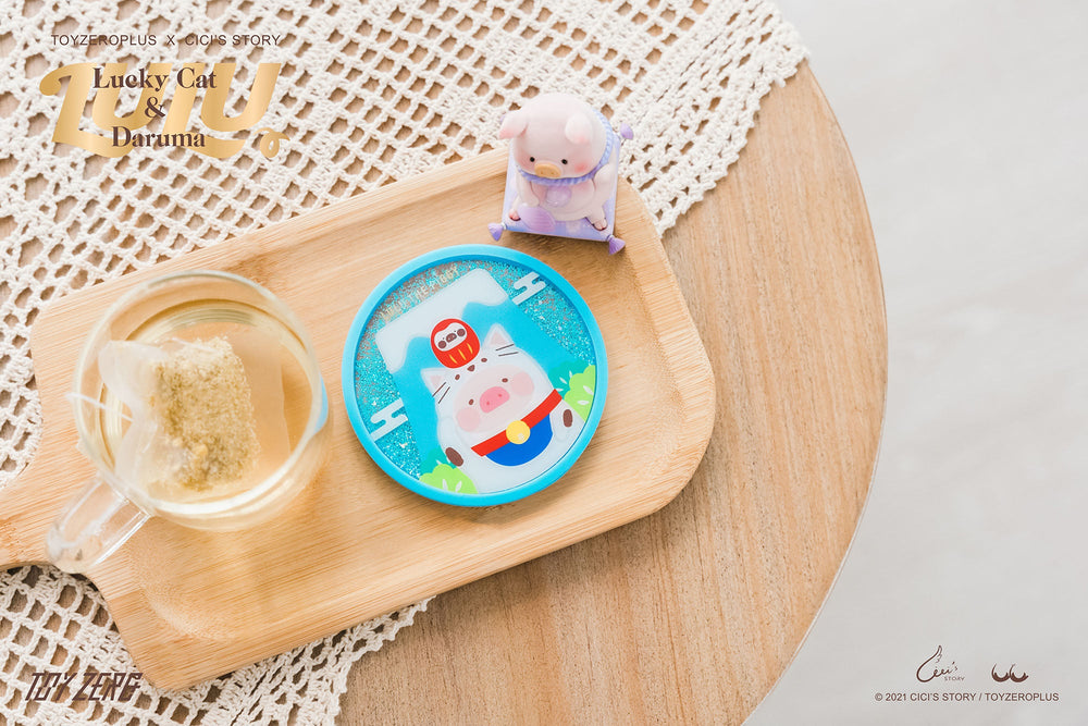 
            
                Load image into Gallery viewer, LuLu Lucky Cat Series Coaster (Mt. Fuji/Lucky Cat)
            
        